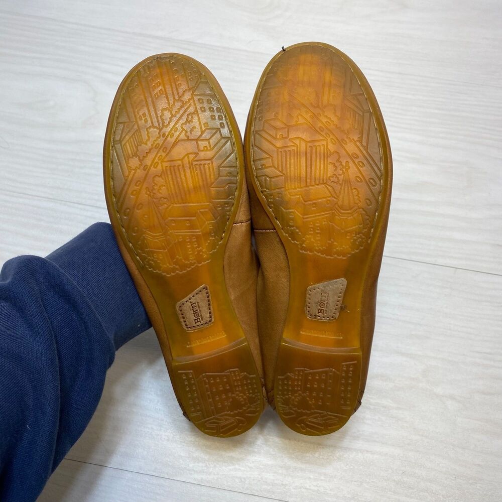 Born Julianne Ballet Flats Womens Size 9M Tan Leather Round Toe Classic Slip On - Picture 6 of 9